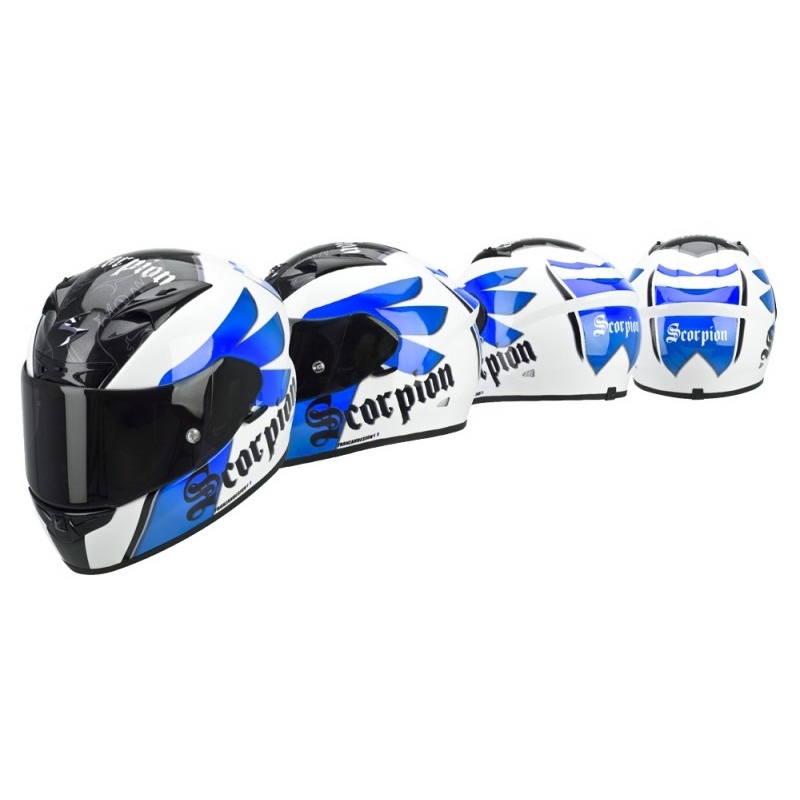 Integrální přilba Scorpion EXO-710 Knight bílo-modrá výprodej