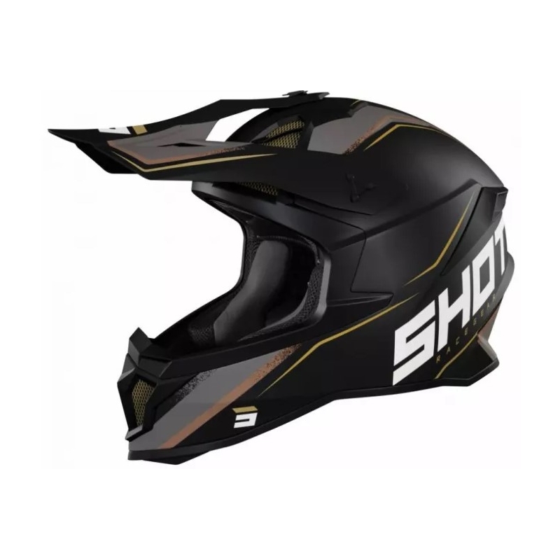 Motorcrosshelm Shot Lite Prism zwart-goud uitverkoop