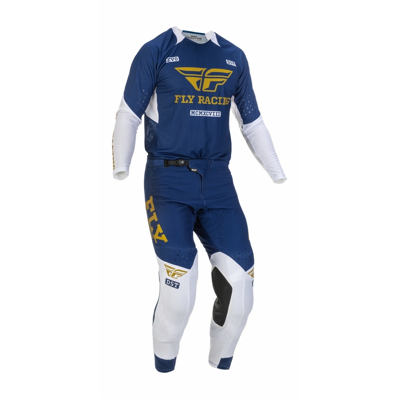 Motokrosové kalhoty FLY Racing Evolution DST 2022 modro-bílo-zlaté