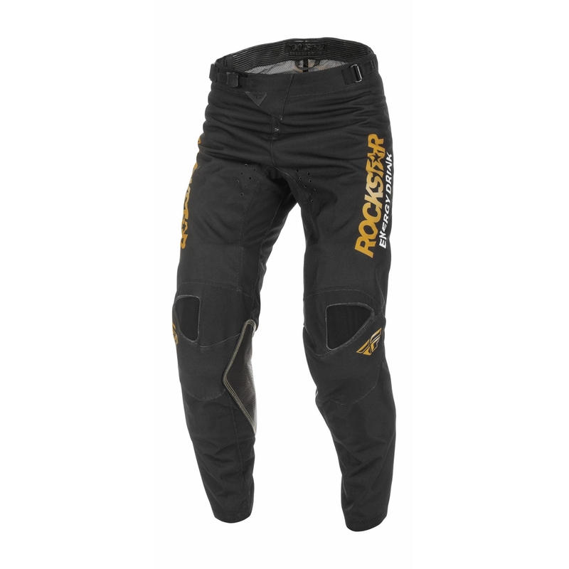 Motorcrossbroek FLY Racing Kinetic Rockstar 2022 goud-zwart uitverkoop