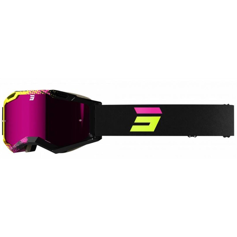 Motorcrossbril Shot Iris 2.0 Fusion zwart-roze-fluogeel uitverkoop