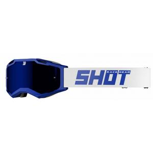 Motorcrossbril Shot Iris 2.0 effen wit-blauw