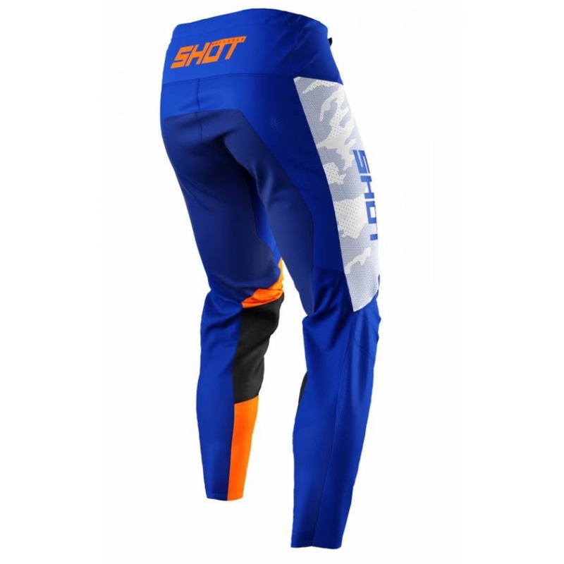 Motorcrossbroek Shot Contact Camo Blauw-Wit-Oranje uitverkoop