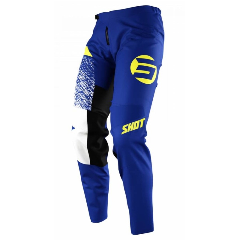 Motokrosové kalhoty Shot Devo Roll modro-bílo-žluté výprodej