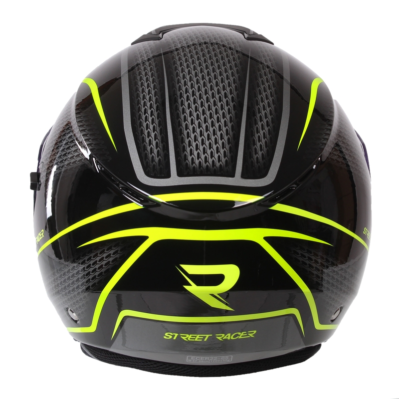 Open Motorhelm Street Racer Pilot Zwart en Geel