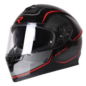 Street Racer Magna integraal motorhelm zwart met rood