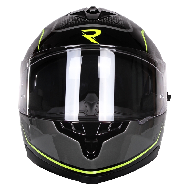 Street Racer Magna zwart met gele integraal motorhelm