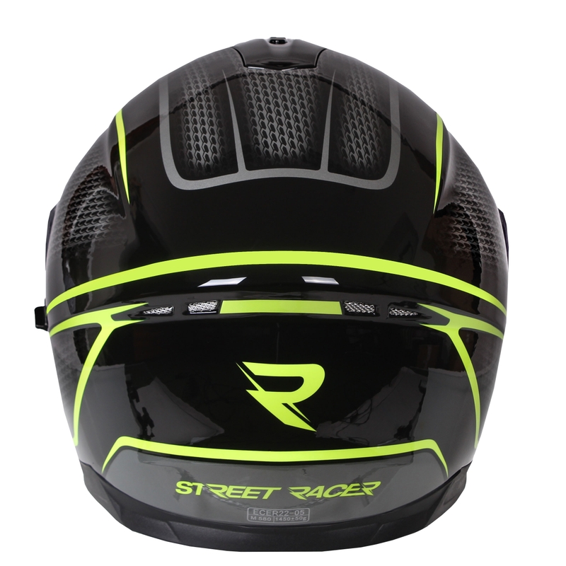 Street Racer Magna zwart met gele integraal motorhelm