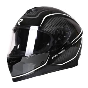 Street Racer Magna zwart-witte integraal motorhelm