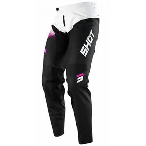 Kinder motorcrossbroek Shot Devo Versus zwart-wit-roze uitverkoop