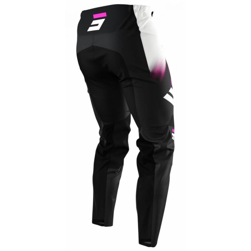 Kinder motorcrossbroek Shot Devo Versus zwart-wit-roze uitverkoop