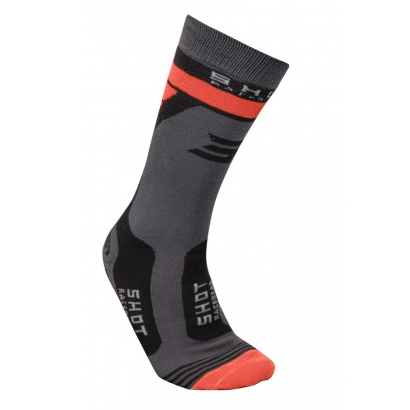 Sokken Shot Race 2.0 grijs-oranje