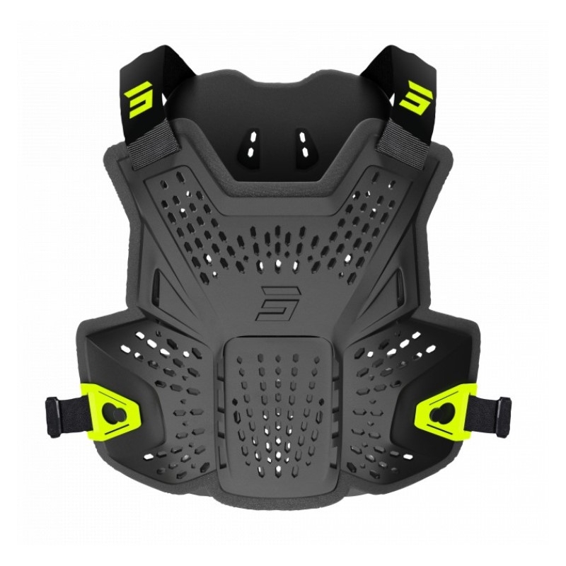 Borstbeschermer Shot Airflow zwart-fluogeel