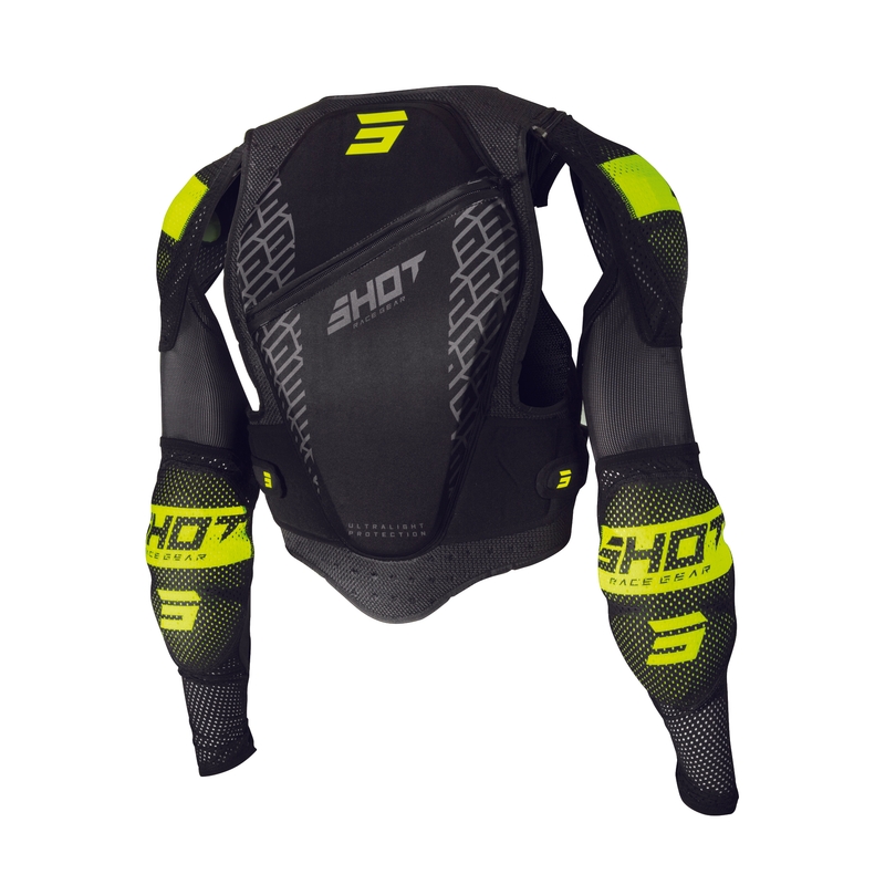 Shot Ultralight 2.0 zwart-fluo gele kinder bodyprotector