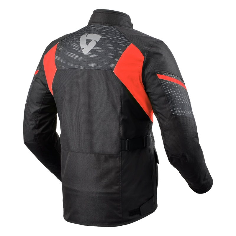 Revit Duke H2O motorjas zwart en rood uitverkoop