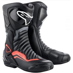Alpinestars S-MX 6 zwart-grijs-fluorode motorlaarzen