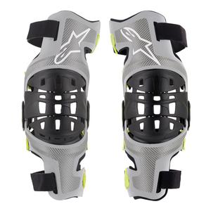 Alpinestars Bionic-7 zilver-fluo gele kniebraces