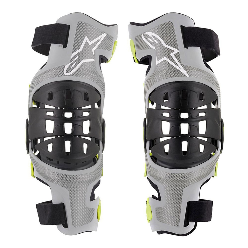 Alpinestars Bionic-7 zilver-fluo gele kniebraces