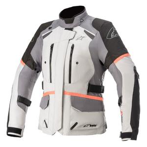 Alpinestars Drystar grijs-zwart-fluoroze motorjack voor dames