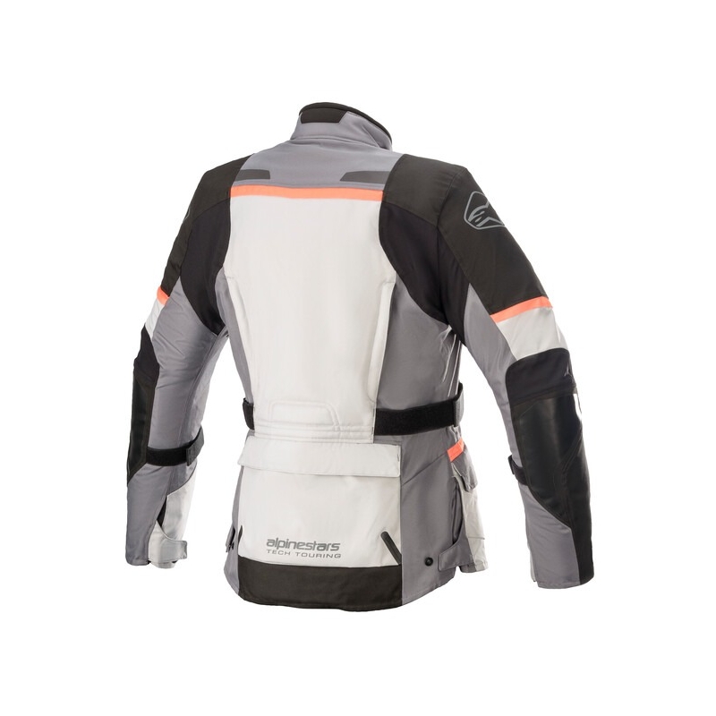 Alpinestars Drystar grijs-zwart-fluoroze motorjack voor dames
