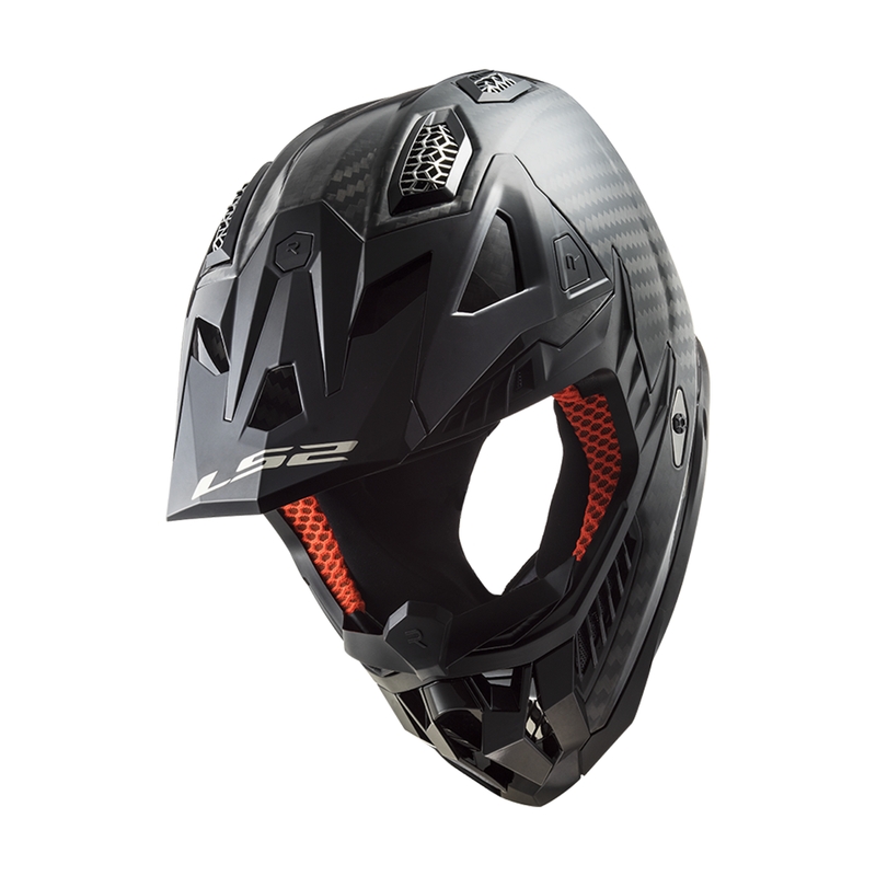 Motorcrosshelm LS2 MX703 X-Force Solid Carbon zwart
