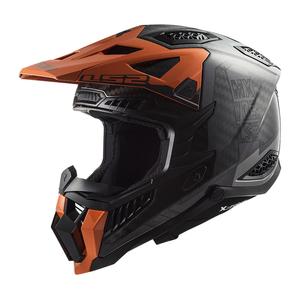 Motorcrosshelm LS2 MX703 X-Force Victory Titanium zwart-oranje