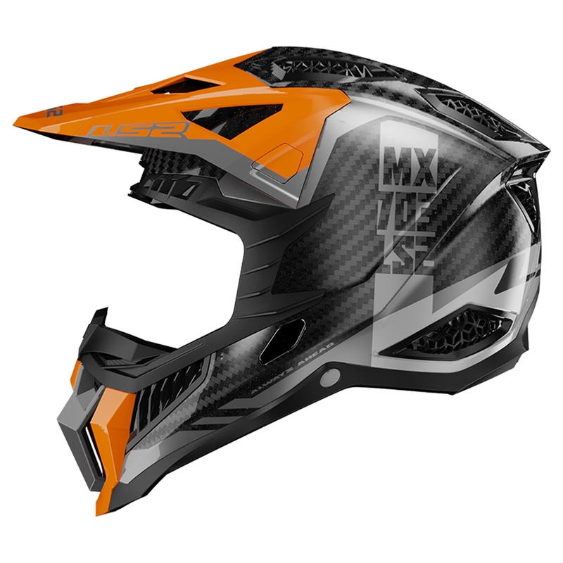 Motorcrosshelm LS2 MX703 X-Force Victory Titanium zwart-oranje