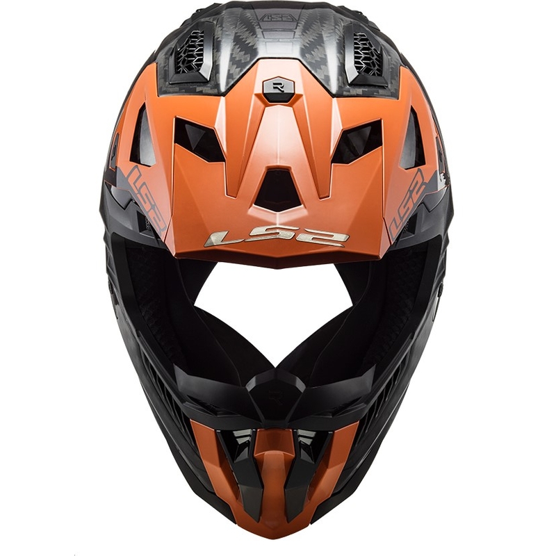Motorcrosshelm LS2 MX703 X-Force Victory Titanium zwart-oranje