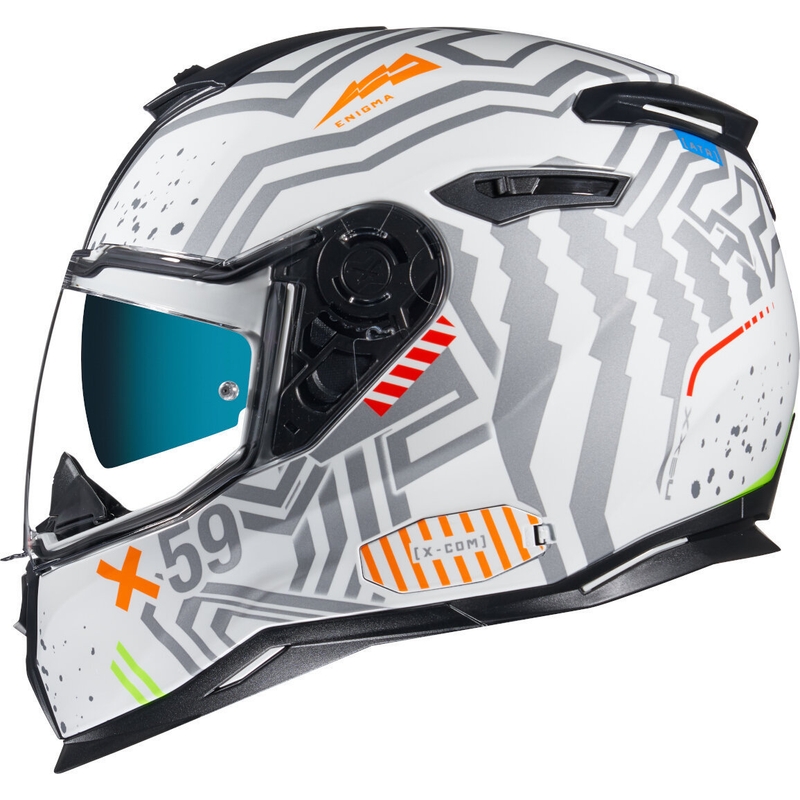 NEXX SX.100 Enigma integraal motorhelm wit-zilver uitverkoop