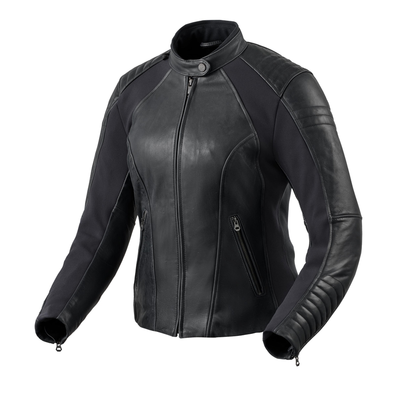 Dames Revit Coral Motorcycle Jacket Zwart uitverkoop