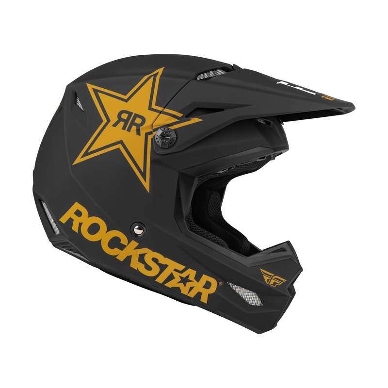 Motokrosová přilba FLY Racing Kinetic Rockstar černo-zlatá