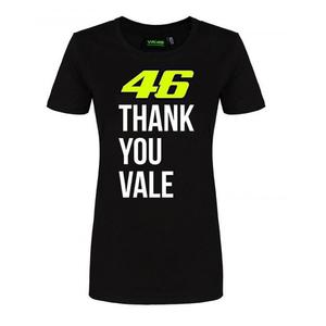 Dames-T-shirt VR46 Valentino Rossi "Thank you Vale" zwart
