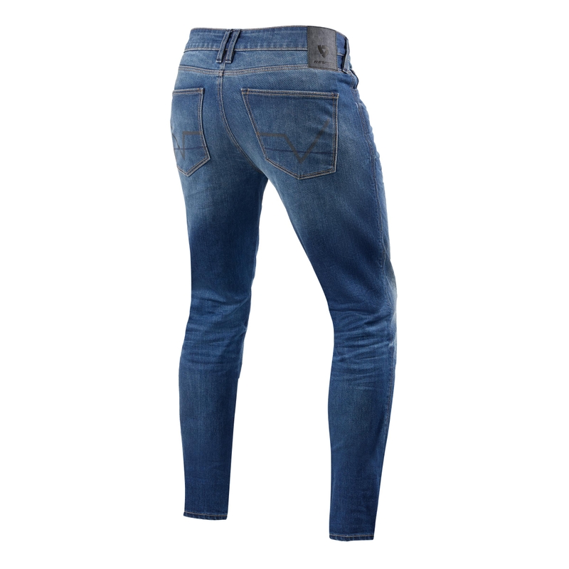 Motorjeans Revit Carlin SK blauw verlengd