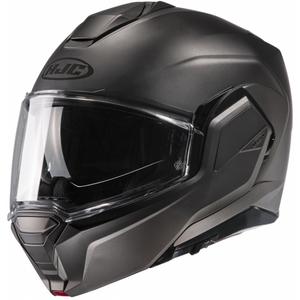 HJC I100 Solid semi-vlakke titanium flip-up motorhelm