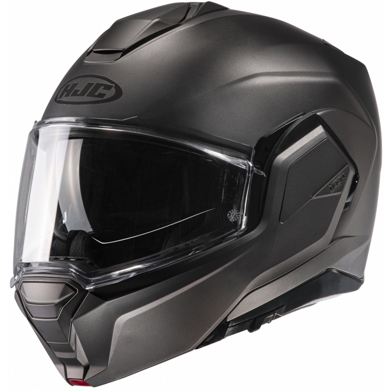 HJC I100 Solid semi-vlakke titanium flip-up motorhelm