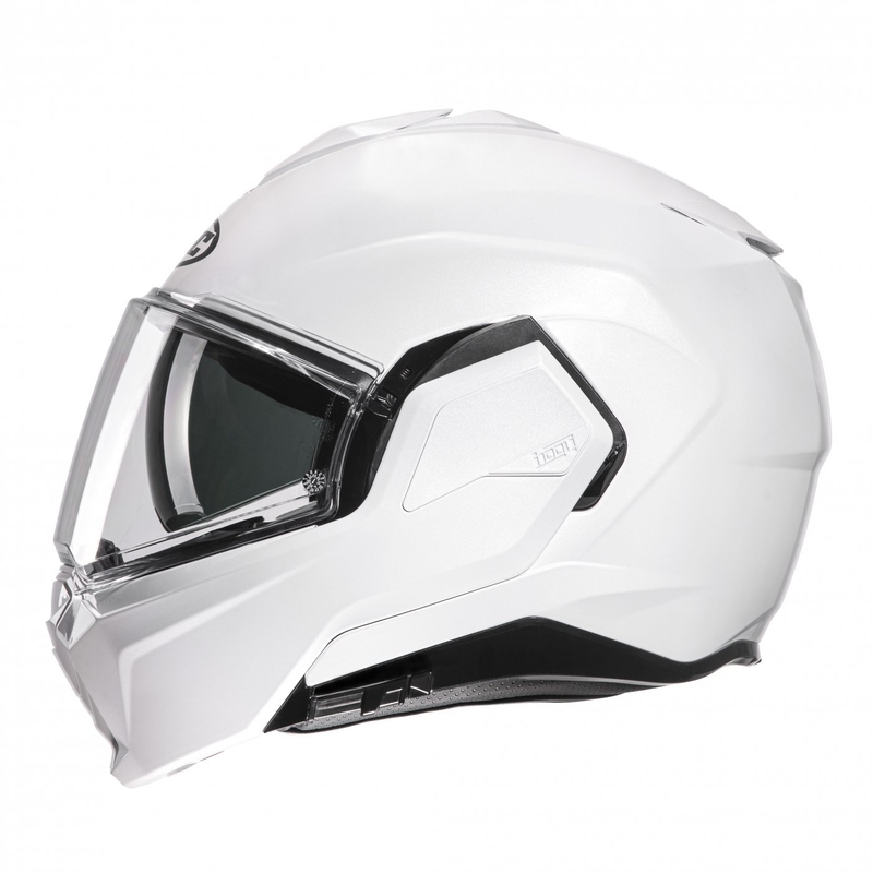 HJC I100 Solid parelmoer witte flip-up motorhelm