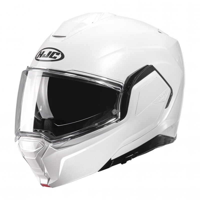 HJC I100 Solid parelmoer witte flip-up motorhelm