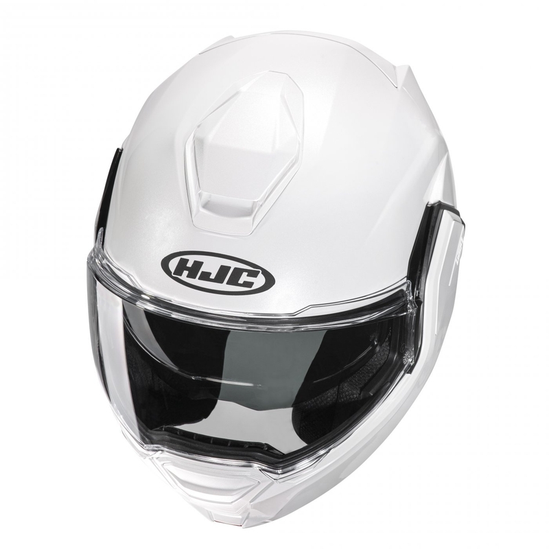 HJC I100 Solid parelmoer witte flip-up motorhelm