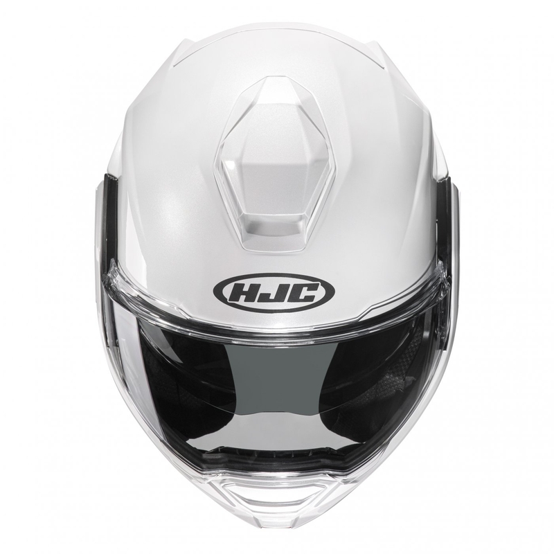 HJC I100 Solid parelmoer witte flip-up motorhelm