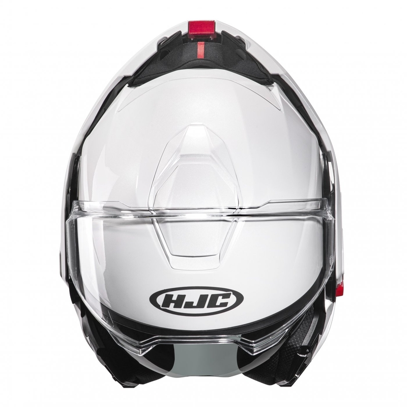 HJC I100 Solid parelmoer witte flip-up motorhelm