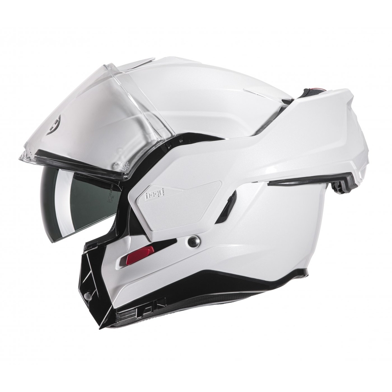 HJC I100 Solid parelmoer witte flip-up motorhelm