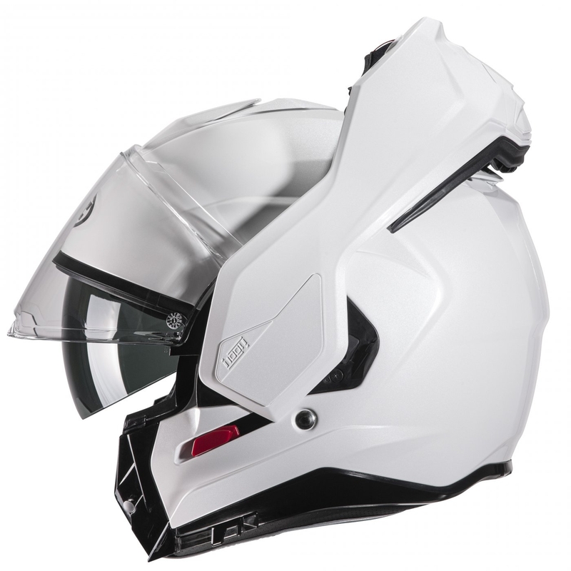 HJC I100 Solid parelmoer witte flip-up motorhelm