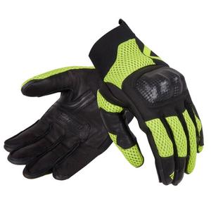 Dames motorhandschoenen Rebelhorn Gap III zwart-fluo geel uitverkoop