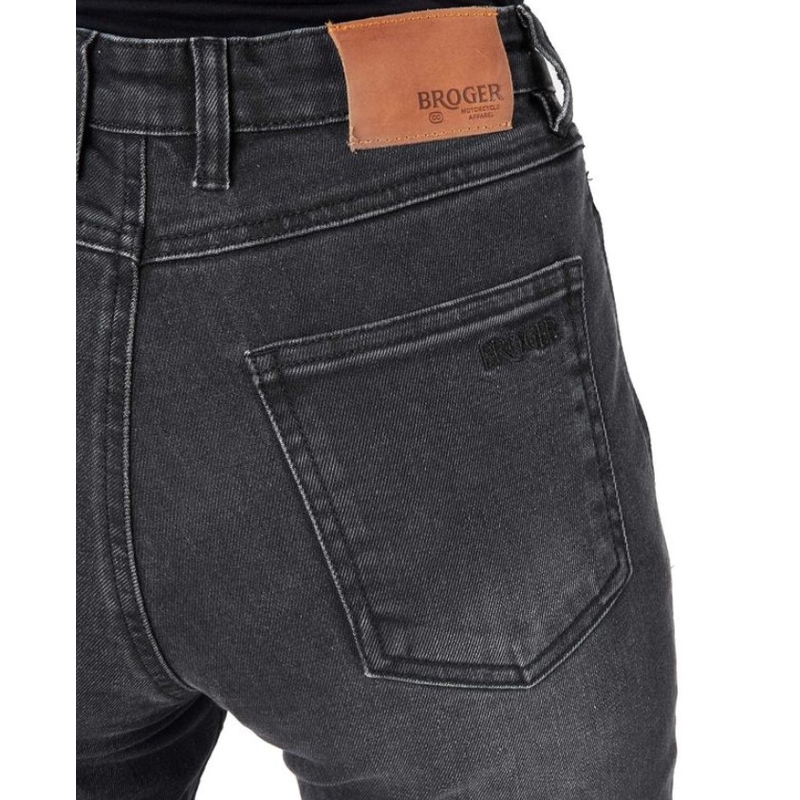 Damesbroeken BROGER Florida II motorjeans zwart uitverkoop