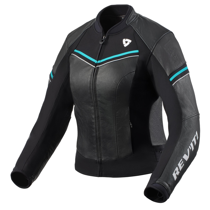 Revit Median zwart met turquoise motorjack voor dames uitverkoop