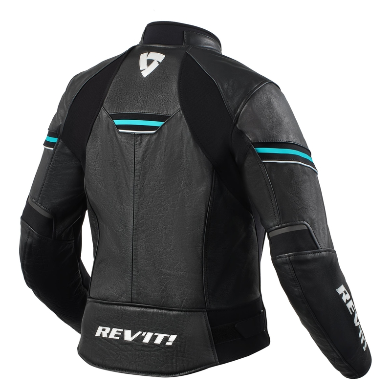 Revit Median zwart met turquoise motorjack voor dames uitverkoop