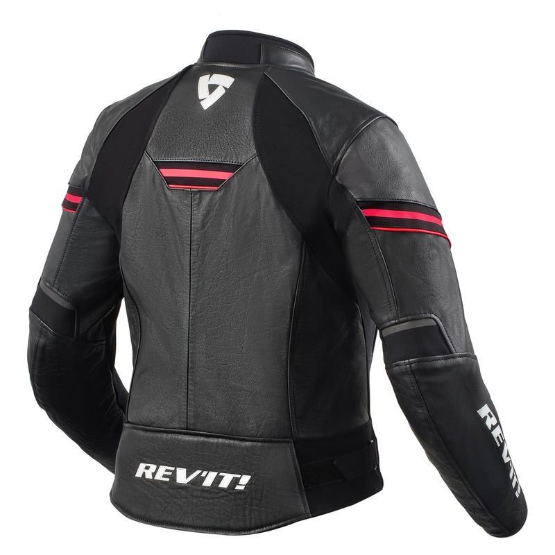 Revit Median zwart met roze motorjack voor dames