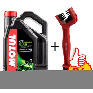 Set 5100 Ester 10W-40 4L+ Motul kettingreinigingsborstel