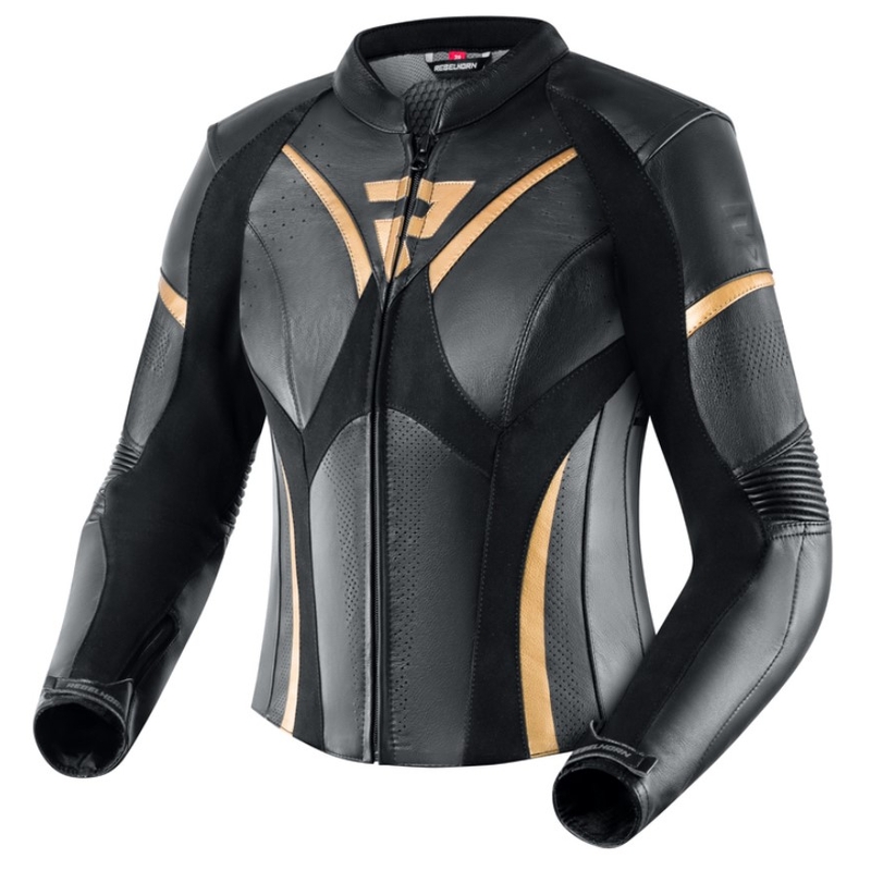 Rebelhorn Rebel zwart-goud motorjack voor dames
