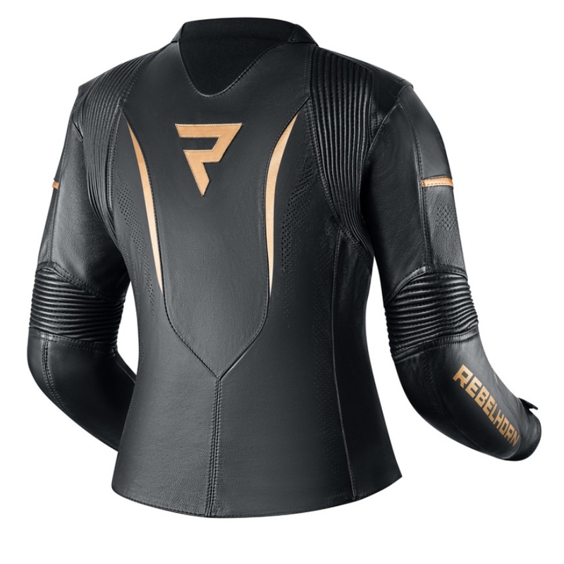 Rebelhorn Rebel zwart-goud motorjack voor dames